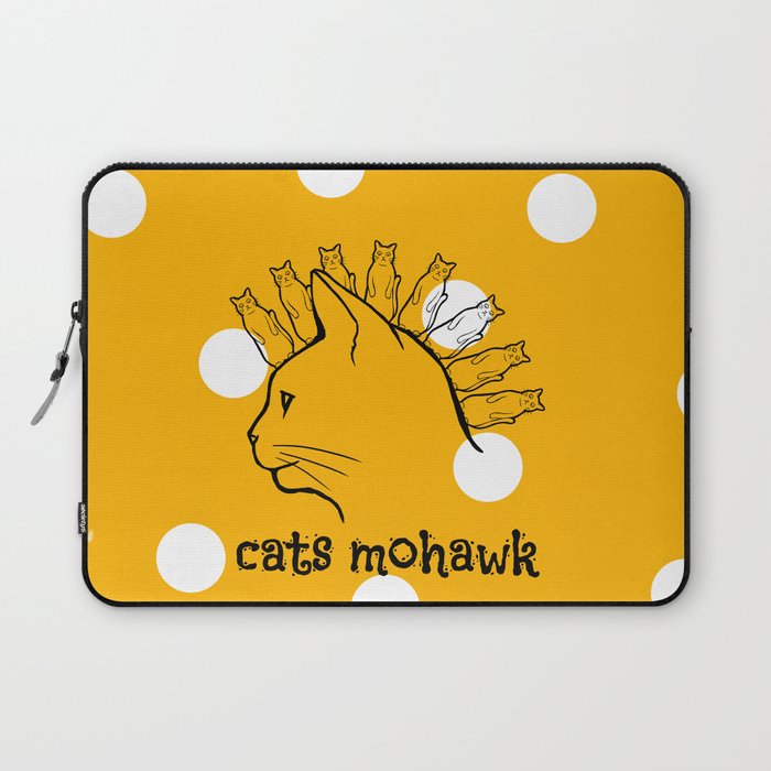 Cats Mohawk Laptop Sleeve | Animals, Black-white, Humor, Digital