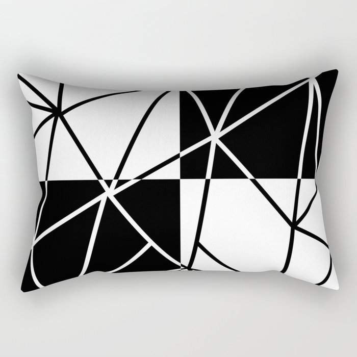 LOWPOLY (BLACK-WHITE) Rectangular Pillow