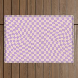Check V - Lilac Twist — Checkerboard Print Outdoor Rug