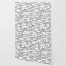 Camouflage Grey And White Wallpaper
