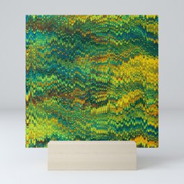 Abstract Organic Pattern Green and Yellow Mini Art Print