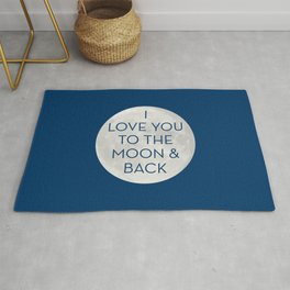 Love You to the Moon and Back - Navy Blue Rug