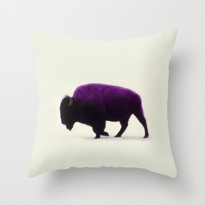 Purple Buffalo Throw Pillow