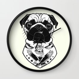 Dog - Tattooed Pug Wall Clock