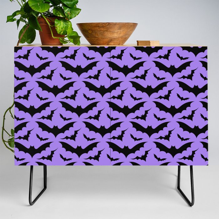 Purple and Black Bats Credenza