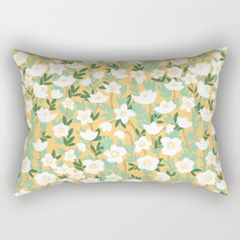 Lemonade Wildflowers in Orange Pattern Rectangular Pillow