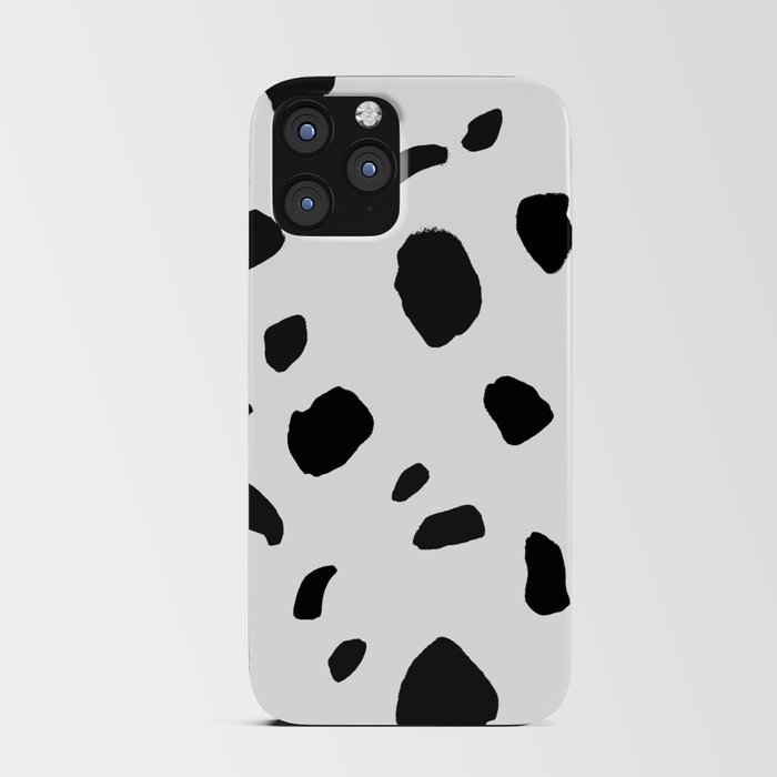 Black And White Leopard Spots Pattern iPhone Card Case