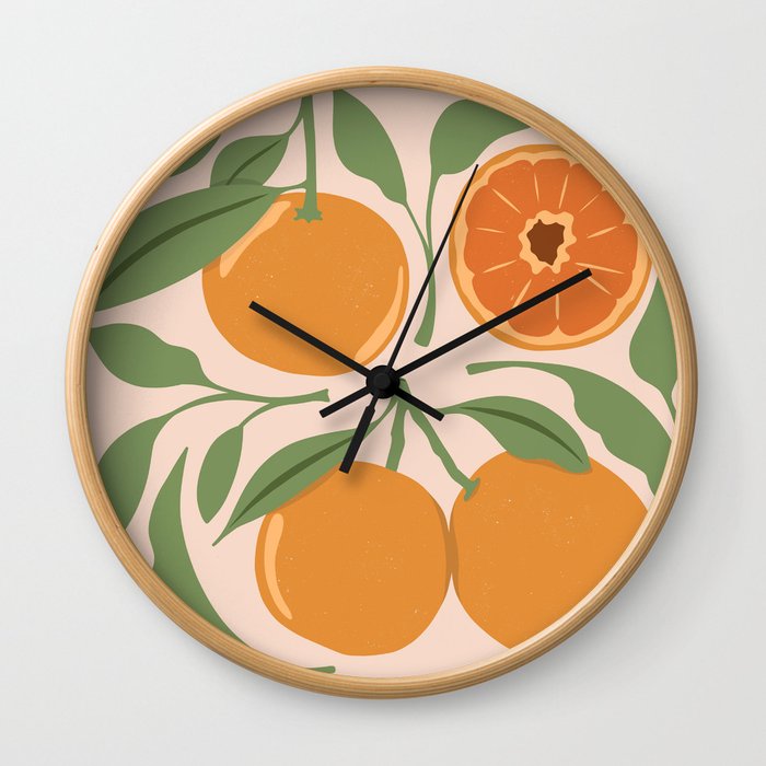 Orange Blossom Wall Clock