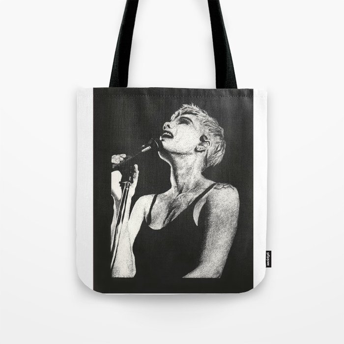 Halsey Black and White Scratchboard Tote Bag