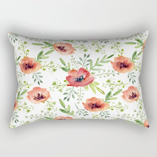 Red bouquet. Watercolor pattern Rectangular Pillow