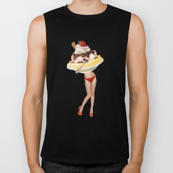 ice cream woman Biker Tank