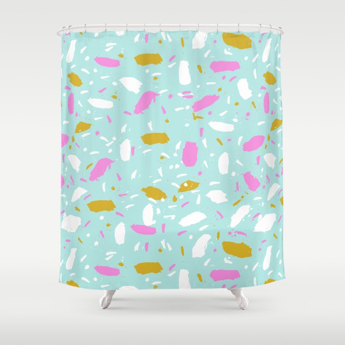 Terrazo Mint Pastel Pink Cute Trendy Modern Abstract Art Painting