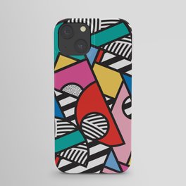 Colorful Memphis Modern Geometric Shapes - Tribal Kente African Aztec iPhone Case