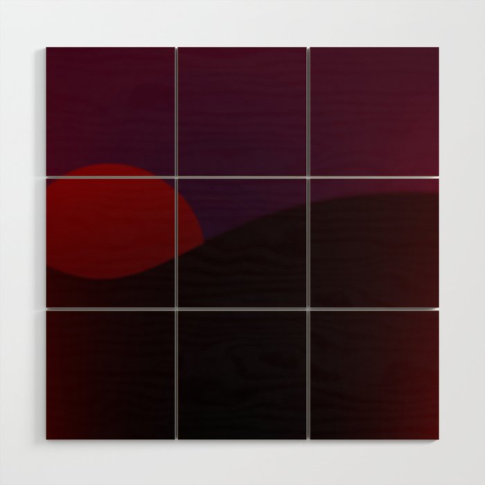 Red moon in red night ... Wood Wall Art