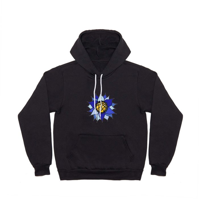 Blue Abstract Flower Hoody