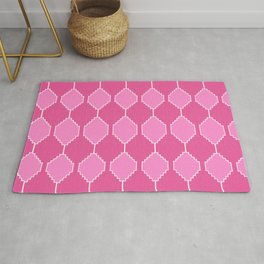 Feminine Pink Southwest Kilim Pattern Area & Throw Rug