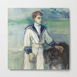 Henri de Toulouse-Lautrec "L'Enfant au chien, fils de Madame Marthe et la chienne Pamela-Taussat" Metal Print