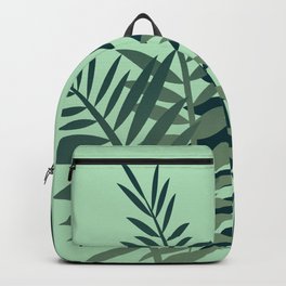 Fern Palm leaves big size green Backpack | Fern, Palm, Modern, Blue, Pattern, Big, Garden, Design, Botanical, Tropical 