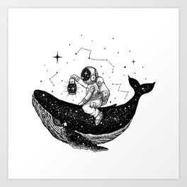 Space whale Art Print