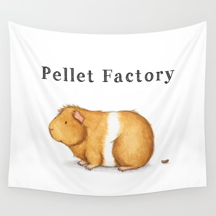 Pellet Factory Guinea Pig Poop Wall Tapestry by When Guinea Pigs