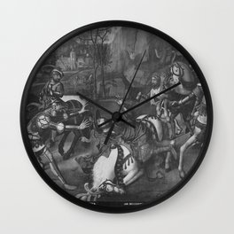 Jehan Bellegambe - Conversion of St Paul on the way to Damascus Wall Clock | Horse, Man, Oilpaint, Vintage, Illustration, Old, Conversionofpaul, Poster, Decor, Painting 