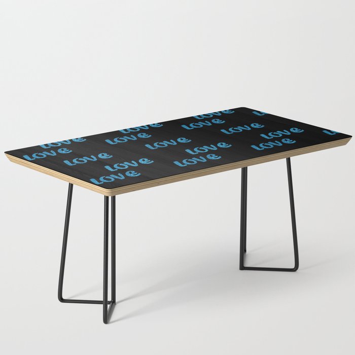Glitter Blue And Black Trendy Modern Love Collection Coffee Table