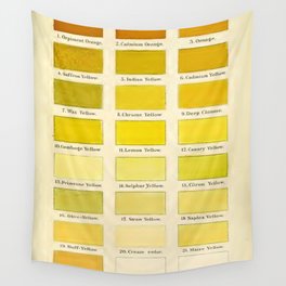 Vintage Color Chart -Hues of Yellow and Orange Wall Tapestry