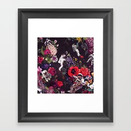 Flowers and Astronauts - Space Framed Art Print