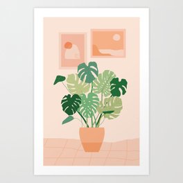 Monstera plant + Wall inspo Art Print