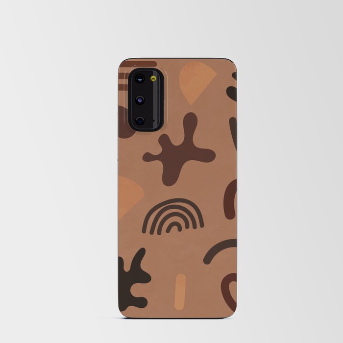 Abstract Organic Shapes - Brown Aesthetic Android Card Case