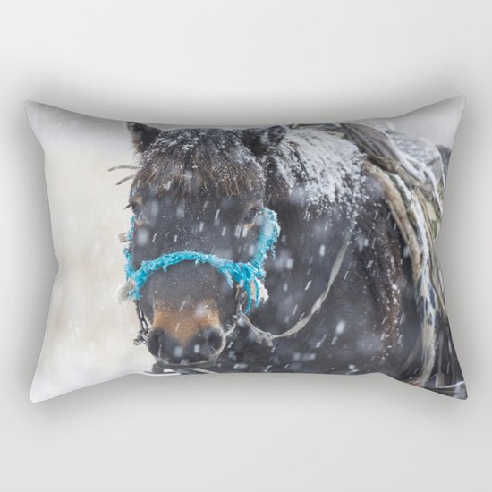Winter Horse I Rectangular Pillow