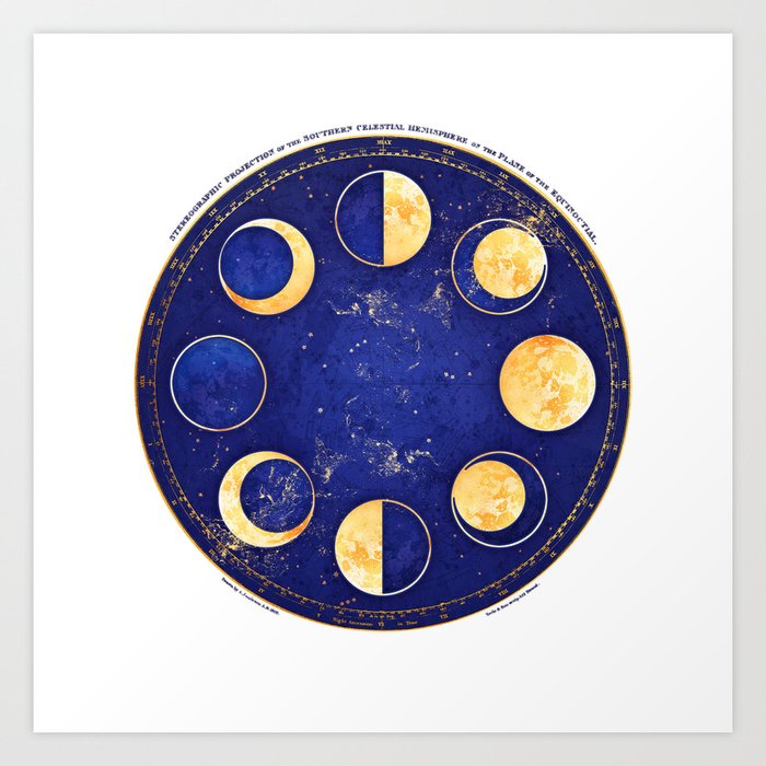 Celestial Atlas :: Lunar Phases Art Print