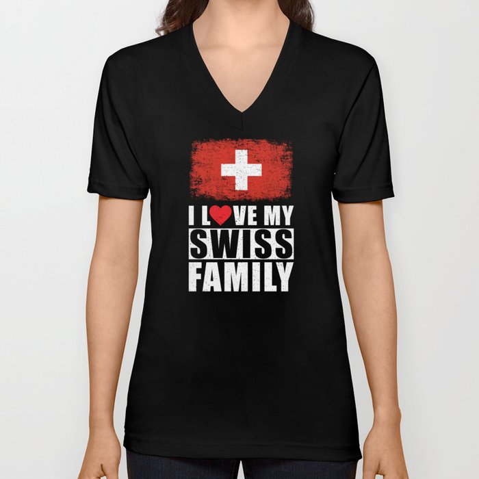 Swiss Family V Neck T Shirt