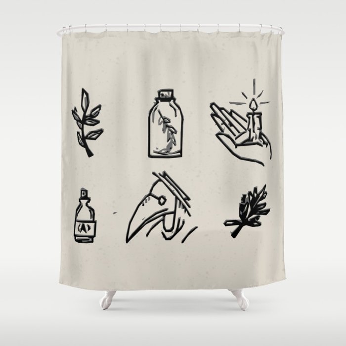 Apothecary Sketches Shower Curtain