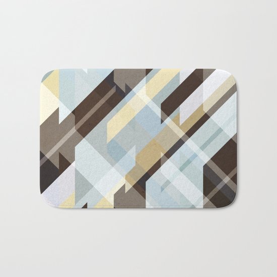 Geometric Earth Tones Abstract Bath Mat