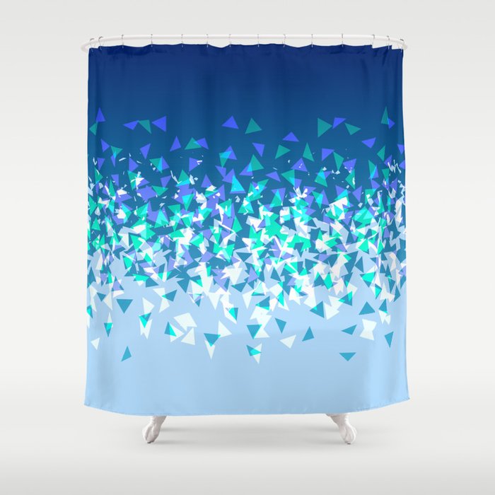Blue Disintegrate Shower Curtain