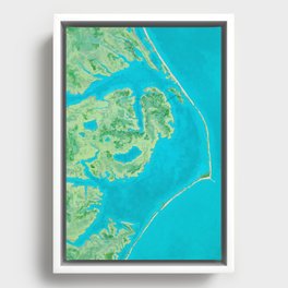 Outer Banks from Above Framed Canvas