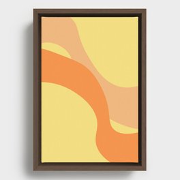 abstract: orange stripes on a yellow background Framed Canvas