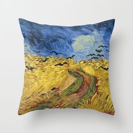 Wheatfield with Crows by Vincent van Gogh Throw Pillow