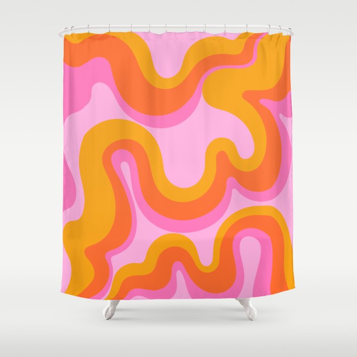 Groovy Swirl - Sunset Shower Curtain