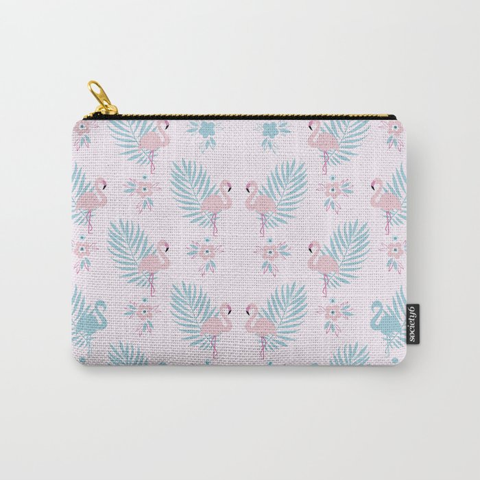 Pretty Flamingo Chevron Pattern Carry-All Pouch by Dominique Vari Words ...