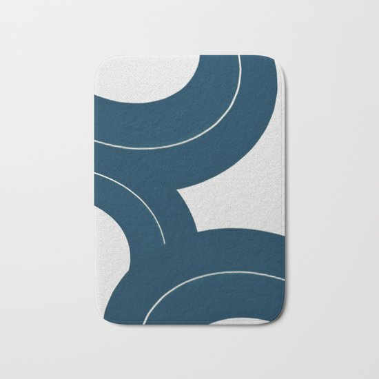 Waves on White Sand Bath Mat