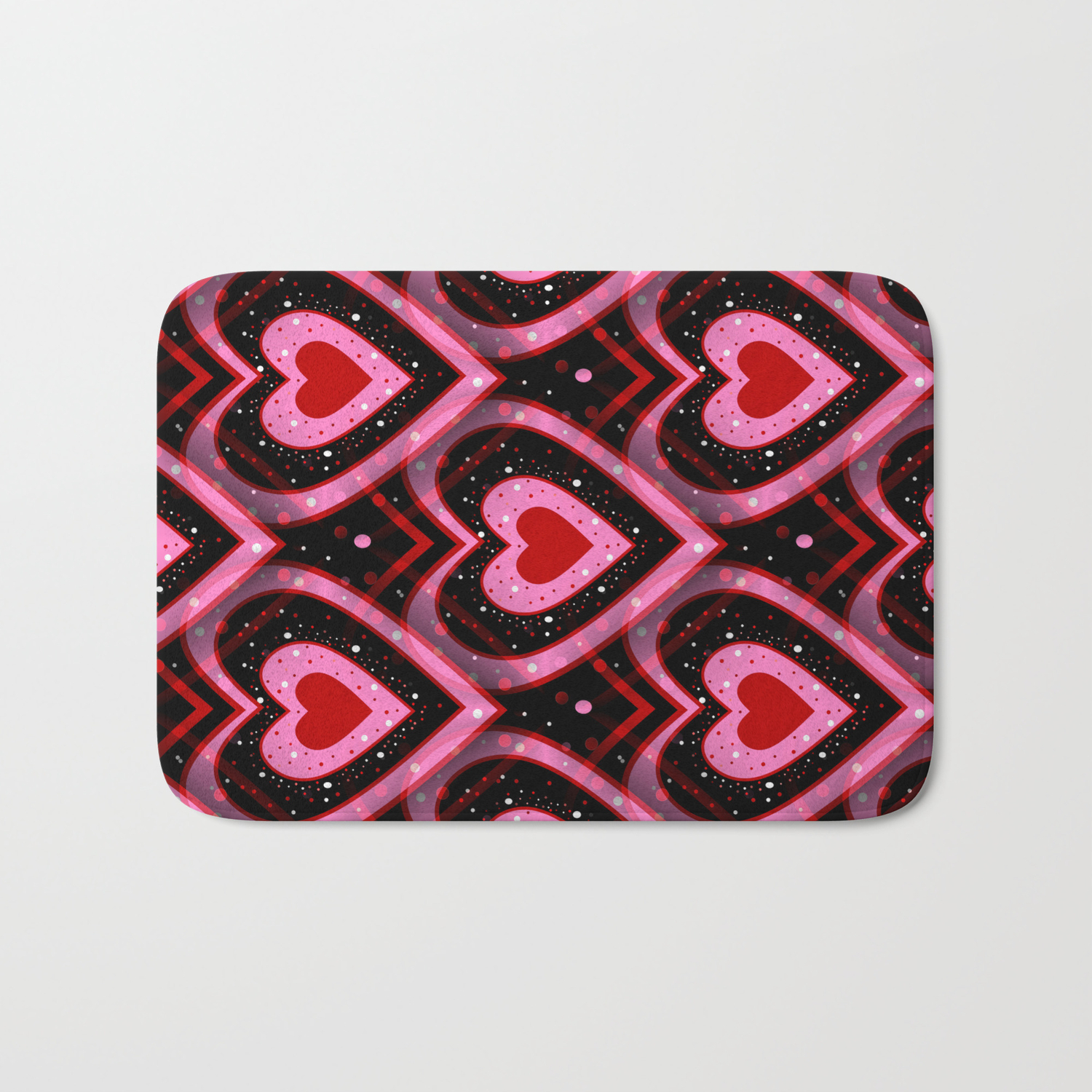 Heavenly Hearts Happy Valentines Day Bath Mat By