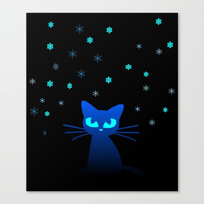 Glow in the Dark Cat Canvas Print