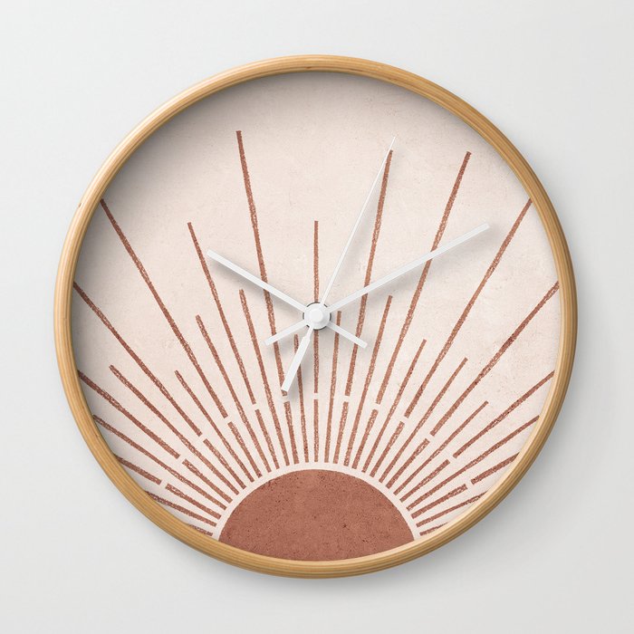 Boho Sun no. 5 Terracotta Wall Clock