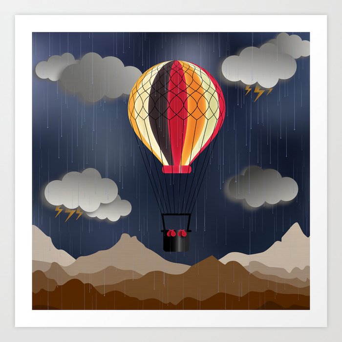 Balloon Aeronautics Rain Art Print