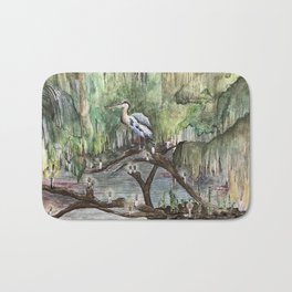 Mr. Blue Heron The Swamp Gatekeeper Bath Mat