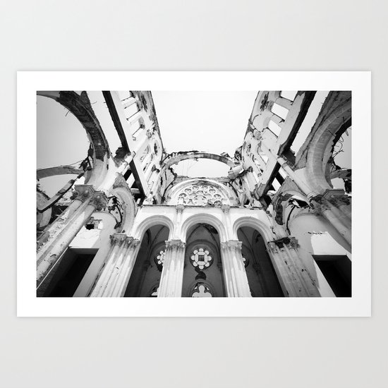 Inside the Cathedral Ruins Art Print