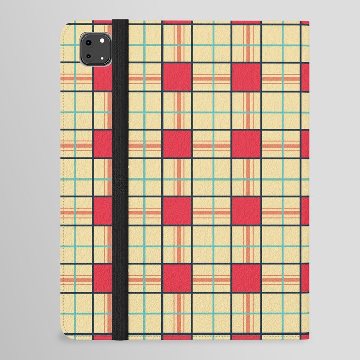 nice colored lines and squares pattern iPad Folio Case
