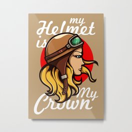 My Helmet is my Crown Metal Print